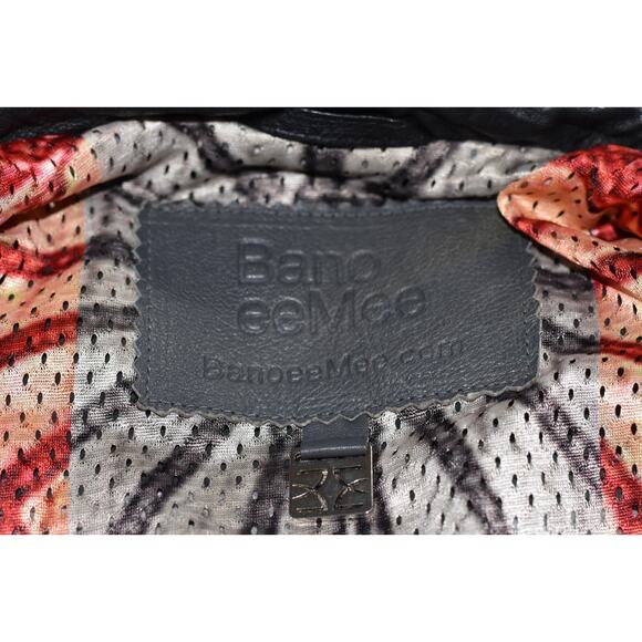 Bano eeMee Black & Gray Leather Moto Style Jacket Size 6 - Picture 5 of 15